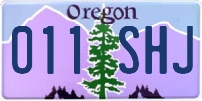 OR license plate 011SHJ