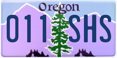 OR license plate 011SHS