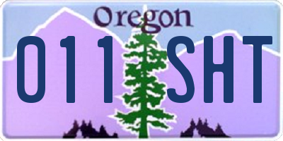 OR license plate 011SHT