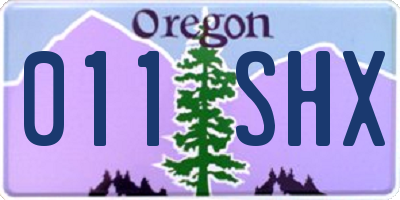 OR license plate 011SHX