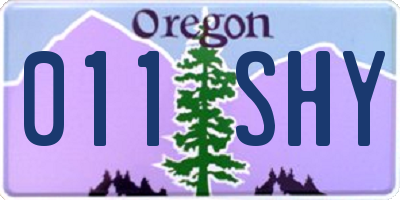OR license plate 011SHY