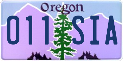 OR license plate 011SIA