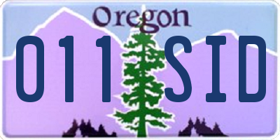 OR license plate 011SID