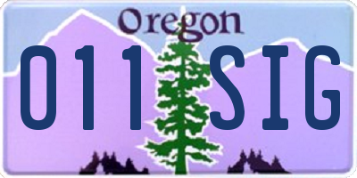 OR license plate 011SIG