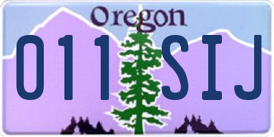 OR license plate 011SIJ