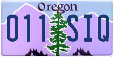 OR license plate 011SIQ
