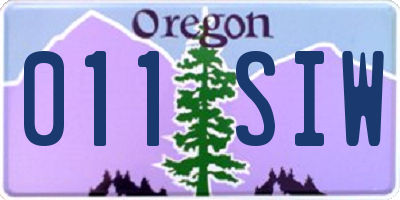 OR license plate 011SIW