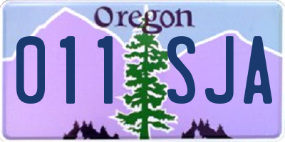 OR license plate 011SJA