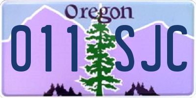OR license plate 011SJC