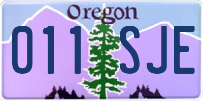 OR license plate 011SJE
