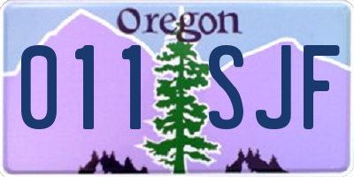 OR license plate 011SJF