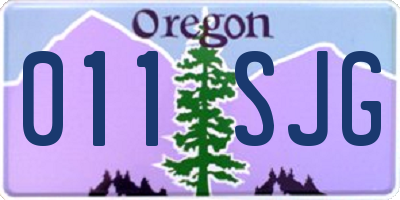 OR license plate 011SJG
