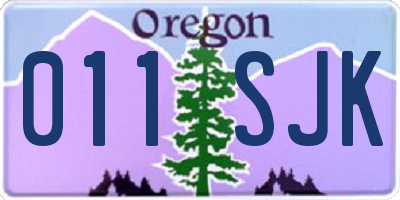 OR license plate 011SJK
