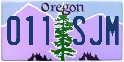 OR license plate 011SJM