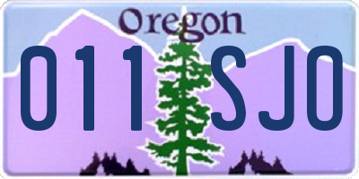 OR license plate 011SJO