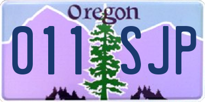 OR license plate 011SJP