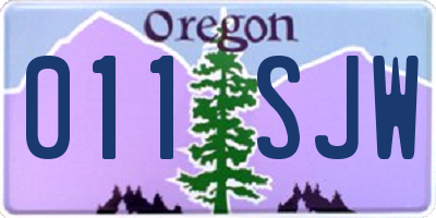 OR license plate 011SJW