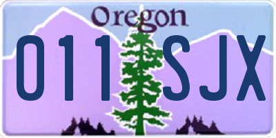 OR license plate 011SJX