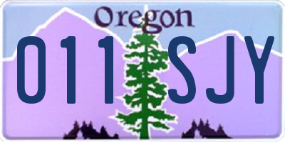 OR license plate 011SJY