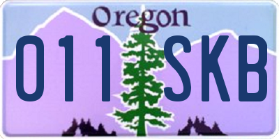 OR license plate 011SKB