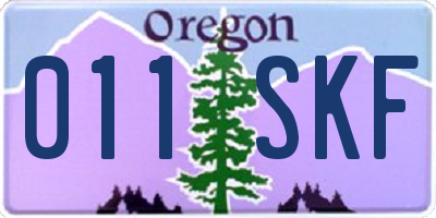 OR license plate 011SKF