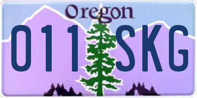 OR license plate 011SKG