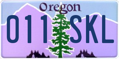 OR license plate 011SKL
