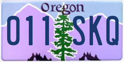 OR license plate 011SKQ