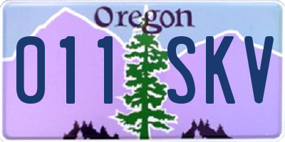 OR license plate 011SKV