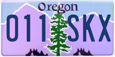 OR license plate 011SKX