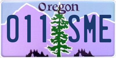 OR license plate 011SME