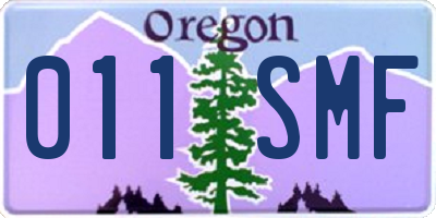 OR license plate 011SMF