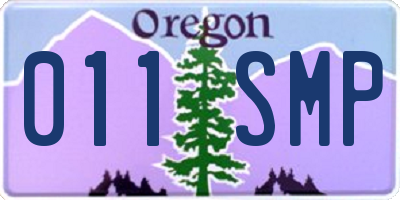 OR license plate 011SMP