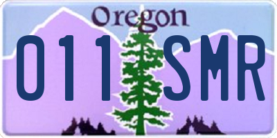 OR license plate 011SMR