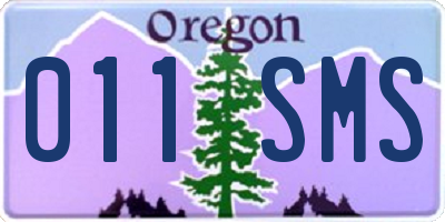 OR license plate 011SMS