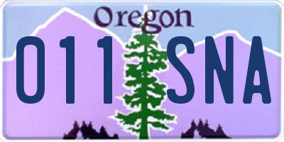 OR license plate 011SNA