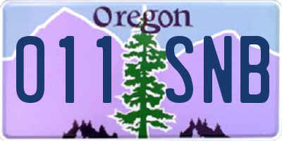 OR license plate 011SNB
