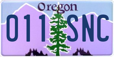 OR license plate 011SNC