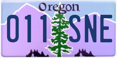 OR license plate 011SNE