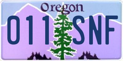 OR license plate 011SNF