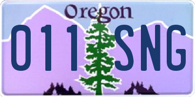 OR license plate 011SNG