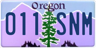 OR license plate 011SNM