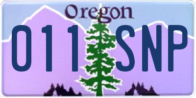 OR license plate 011SNP