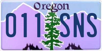 OR license plate 011SNS