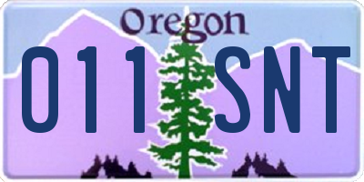 OR license plate 011SNT