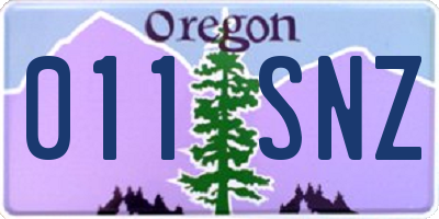 OR license plate 011SNZ