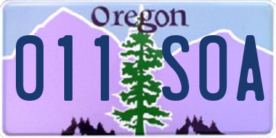 OR license plate 011SOA