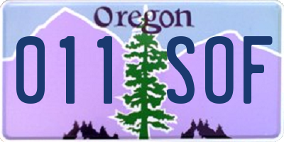 OR license plate 011SOF
