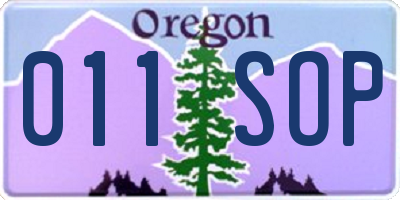OR license plate 011SOP
