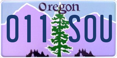 OR license plate 011SOU